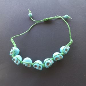 Macrame Skull Turquoise Bracelet